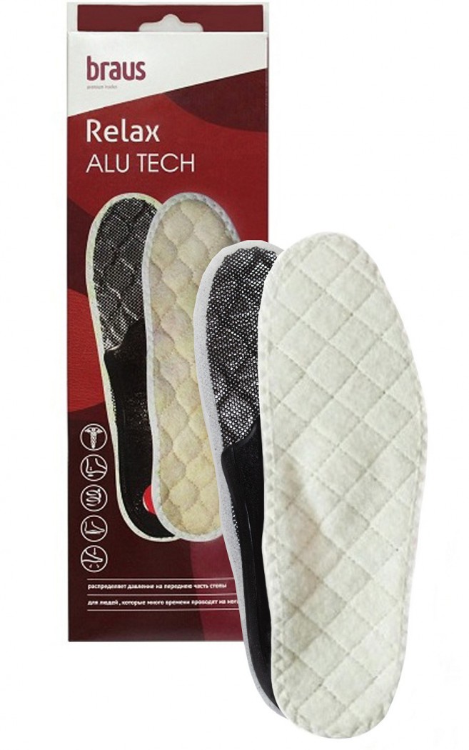 Braus стельки Relax Alu Tech с жестким супинатором р.45-46 купить в интернет-магазине «Обувь для вас»
