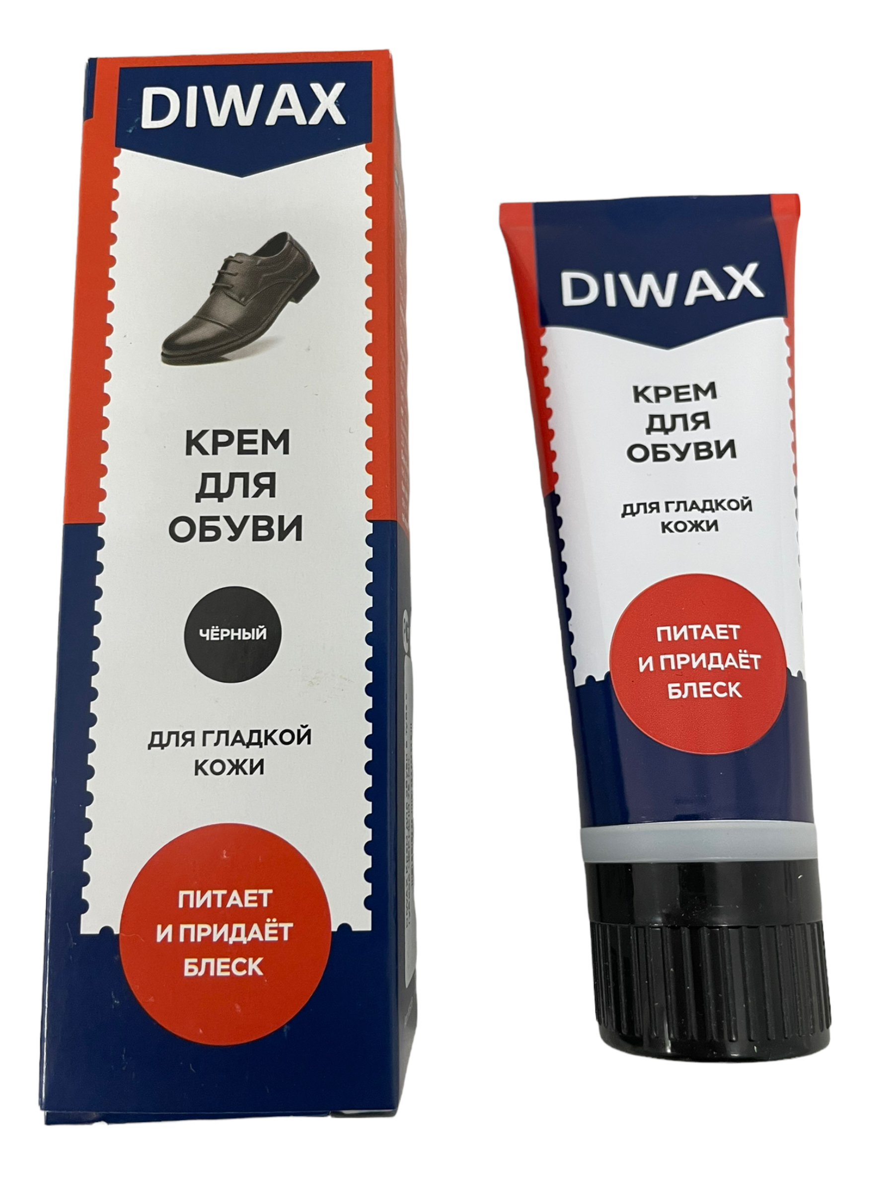 DIWAX Крем для обуви в тубе с губкой ЧЕРНЫЙ 75 мл купить в интернет-магазине «Обувь для вас»